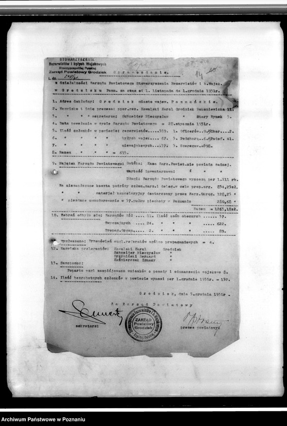 Obraz 18 z jednostki "Spis członków, protokół z walnego zebrania Koło Grodzisk"