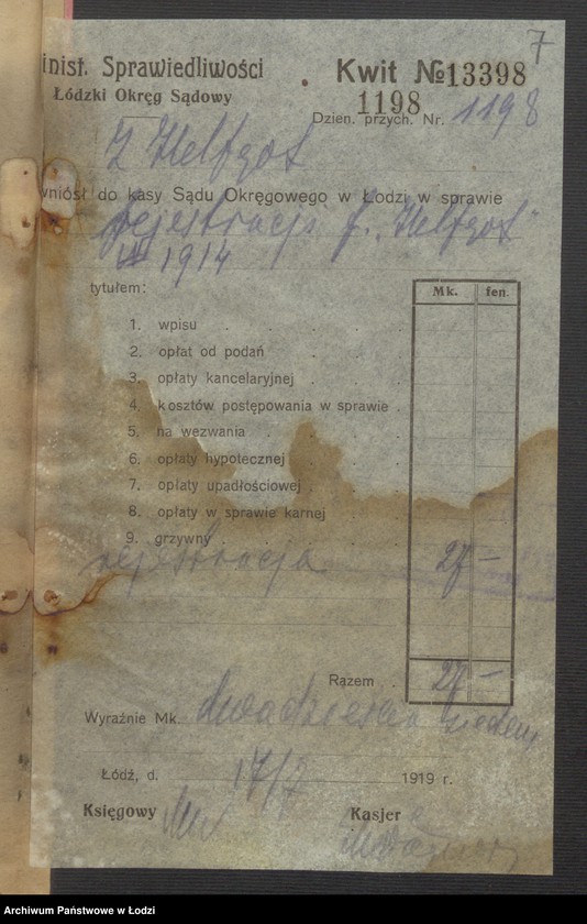 Obraz 9 z jednostki "Zelig Helfgott- sprzedaż towarów manufakturowych"