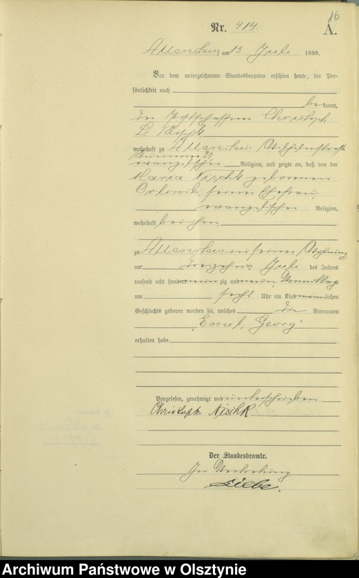 image.from.unit.number "Geburts-Haupt-Register Tom II,Nr 400 - 792"