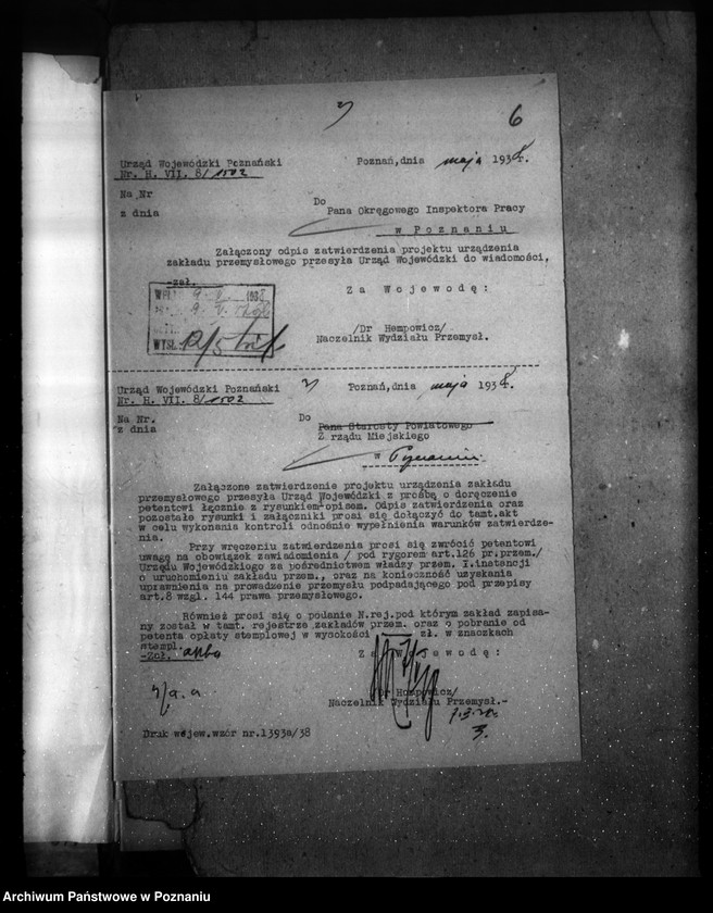 image.from.unit.number "Zatwierdzenie zakładu przemysłowego /wytwórni dachówek/ Firmy Kędziora na Ratajach"