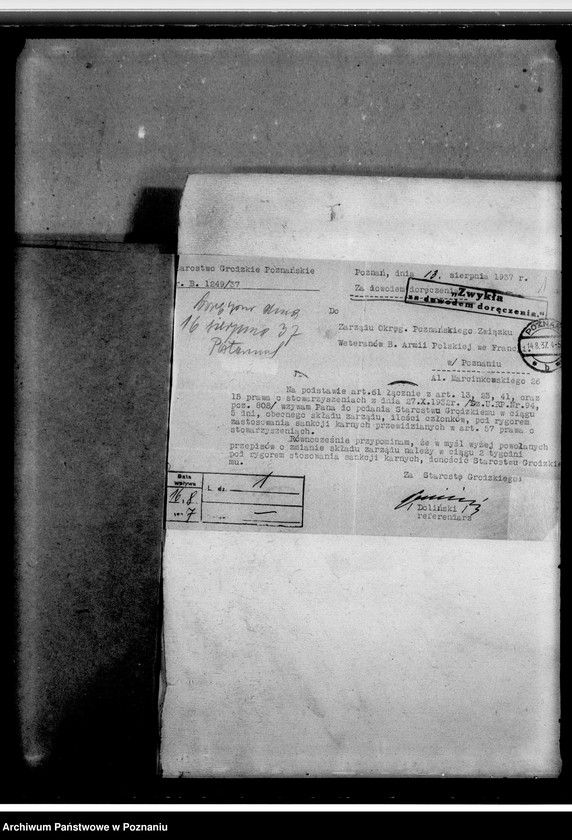 Obraz 5 z jednostki "Korespondencja m.in. z Zarządem Głównym"