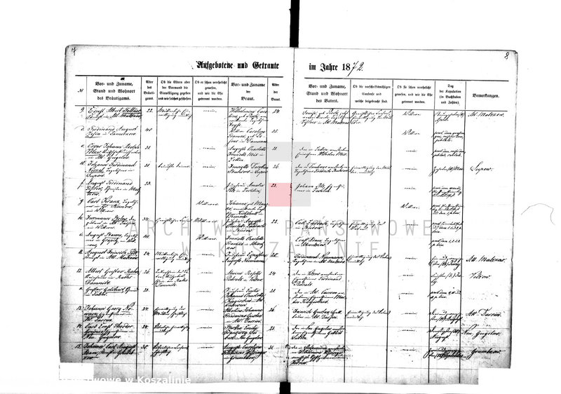 Obraz 10 z jednostki "[Księga metrykalna małżeństw z lat 1871-1936]"