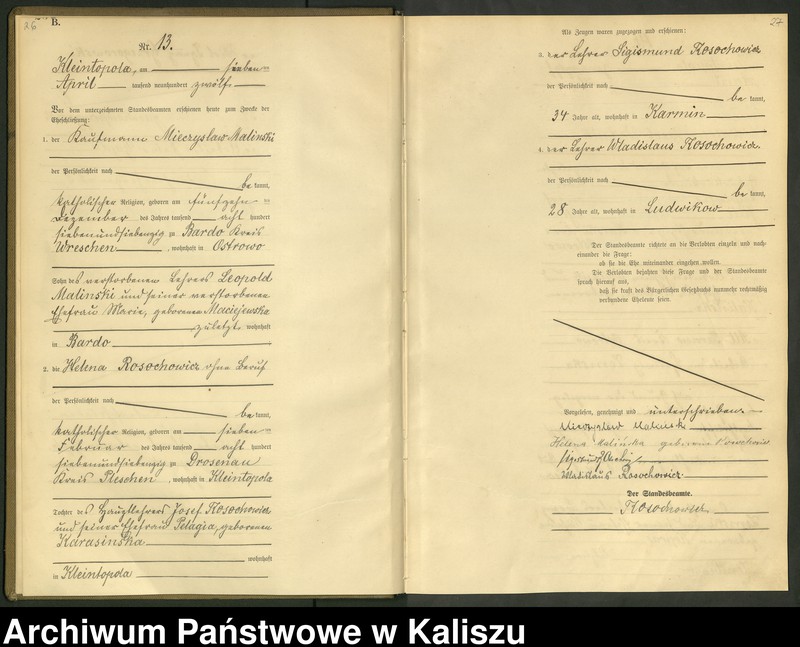 Obraz 16 z jednostki "[Księga małżeństw]"