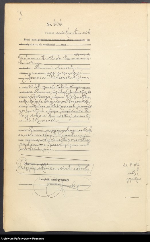 Obraz 10 z jednostki "Księga miejscowa zgonów tom II [Rejestr główny zgonów]"