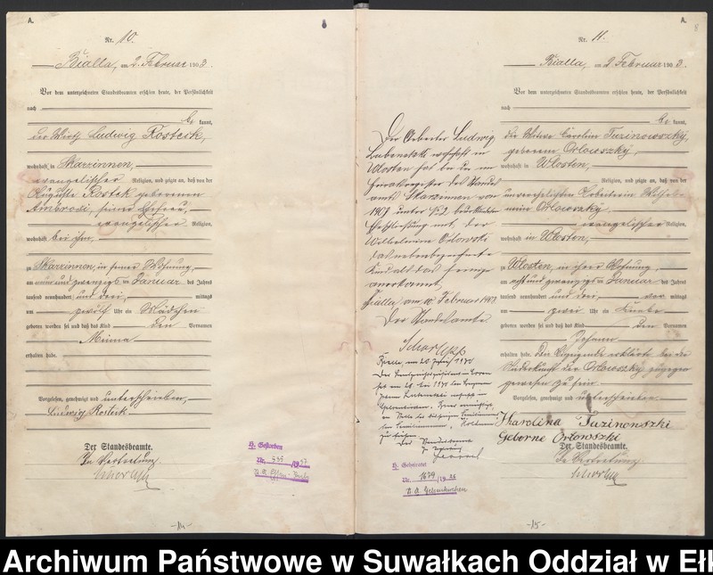 image.from.unit.number "Geburts-Haupt-Register des Königlichen Preussischen Standes-Amtes Belzonzen Kreis Johannisburg"