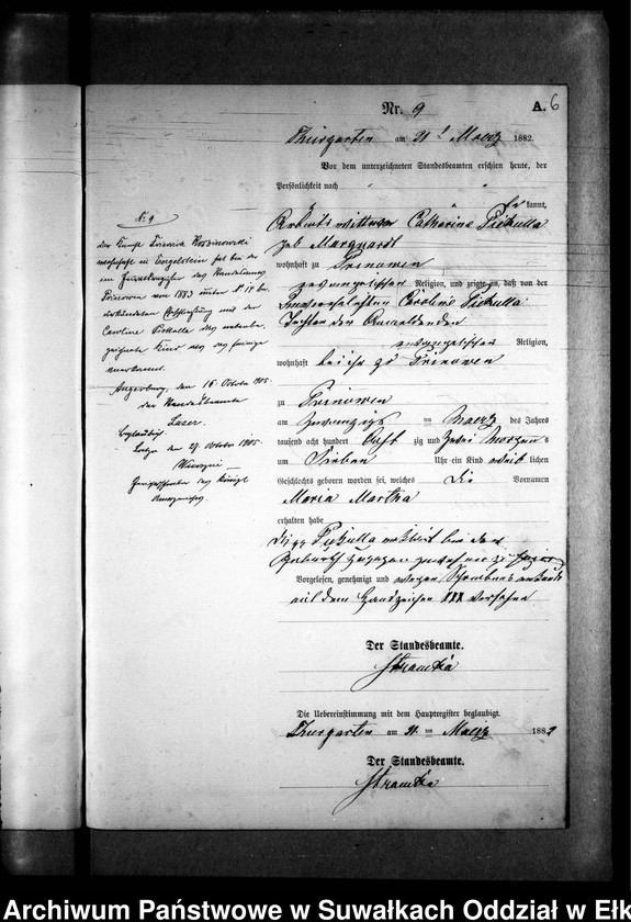 image.from.unit.number "Geburts-Neben-Register des Preussischen Standes-Amtes Prinowen Kreis Angerburg"