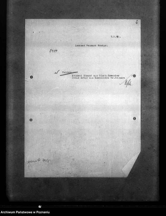 Obraz 6 z jednostki "Amtliche Meldungen Kreis Neumark (Nowe Miasto)"