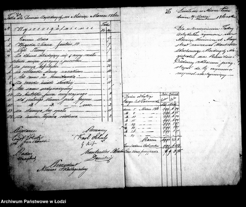 Obraz 18 z jednostki "Księga ustanowionych taks miesięcznych na chleb, bułki i mięso w m. Łodzi 1861 roku"