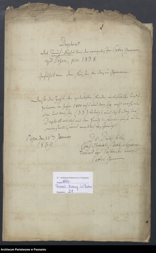 Obraz 2 z jednostki "Duplikat des Taufbuchs"