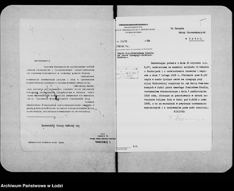 Obraz 7 z jednostki "Akta dotyczące legatu b. p. Stanisława Krolla"