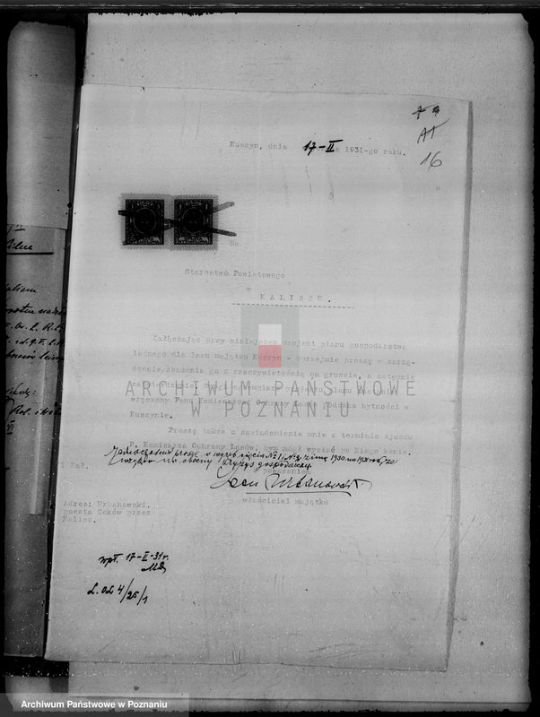 Obraz 20 z jednostki "Majątek Kuszyn powiat kaliski /sprawy leśne/"