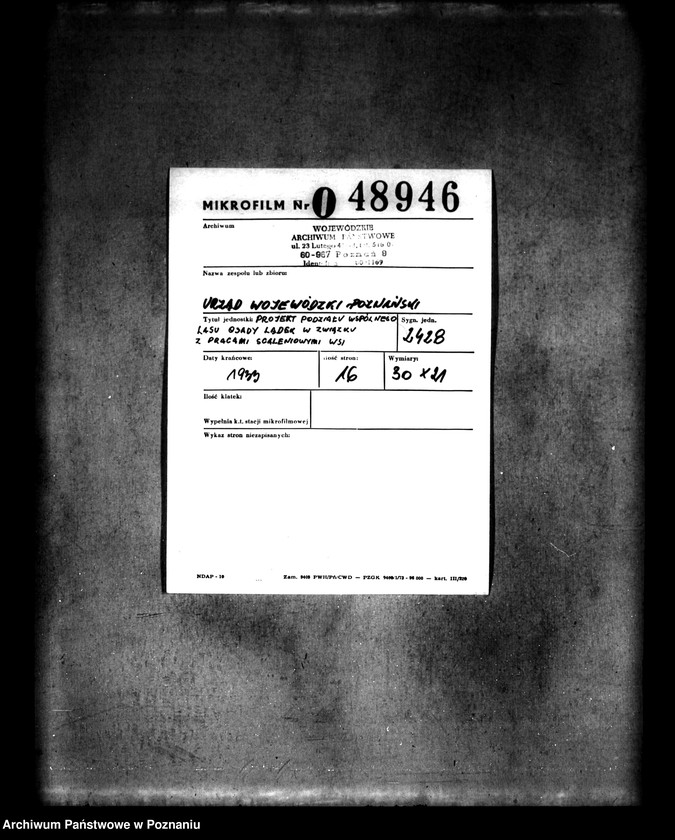 Obraz 2 z jednostki "Projekt podziału wspólnego lasu osady Lądek w związku z pracami scaleniowymi wsi"