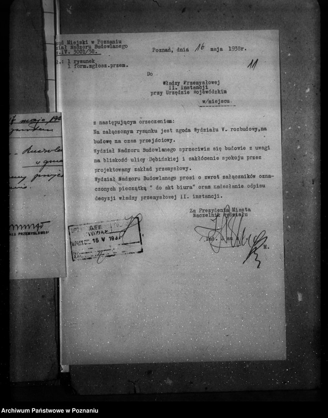 Obraz 15 z jednostki "Budowa warsztatu obróbki drzewa G. Kowalkiewiczowej Poznań Brama Dembińska 2"
