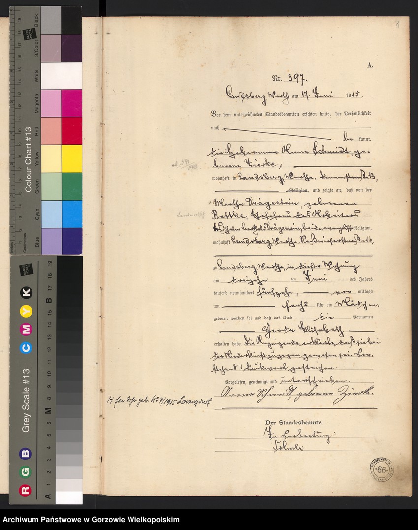 Obraz 3 z jednostki "Geburts Register, t. 1 nr 397-740"