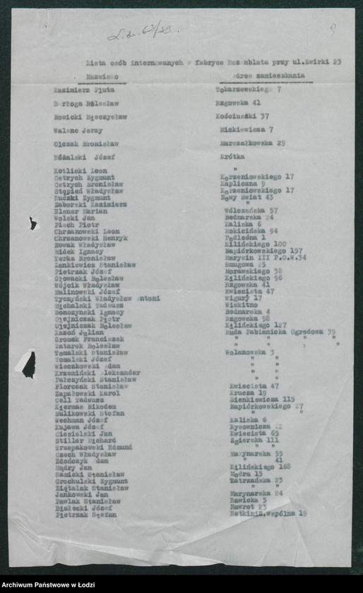 Obraz 11 z jednostki "[Akta IX Komisariatu Milicji Obywatelskiej - pokwitowania, spisy oddanej broni, spisy wolnych lokali, rowerów i motocykli]"