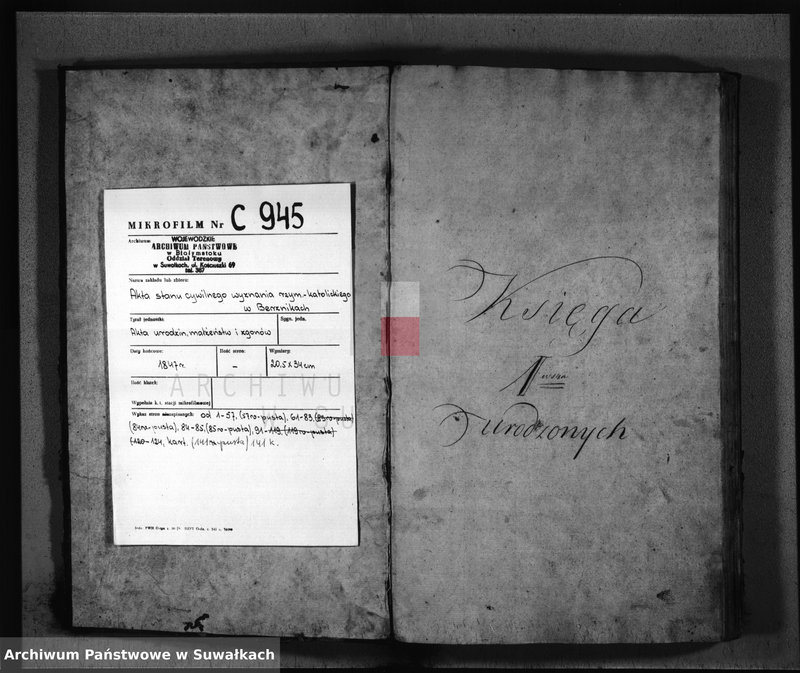 image.from.unit.number "Księga Duplikat Parafij Berznickiej z Roku 1847-go"