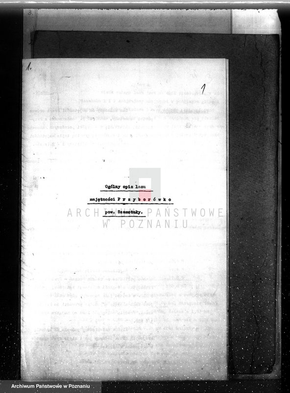 image.from.unit.number "Plan urządzenia gospodarstwa leśnego dla lasu majętności Przyborówko powiat szamotulski 1929-1939"
