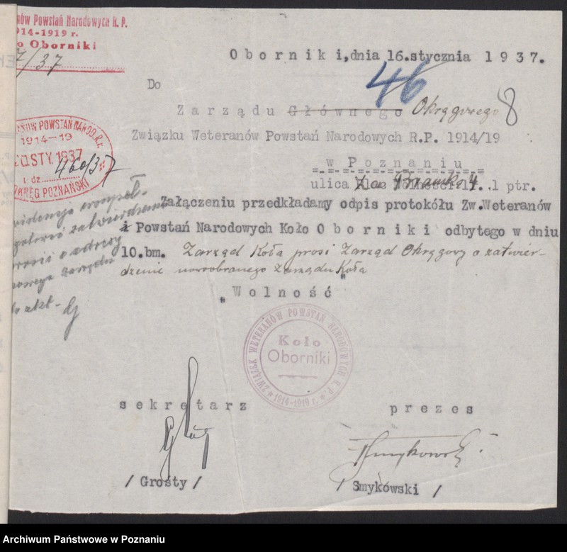 Obraz 12 z jednostki "Oborniki - akta koła."