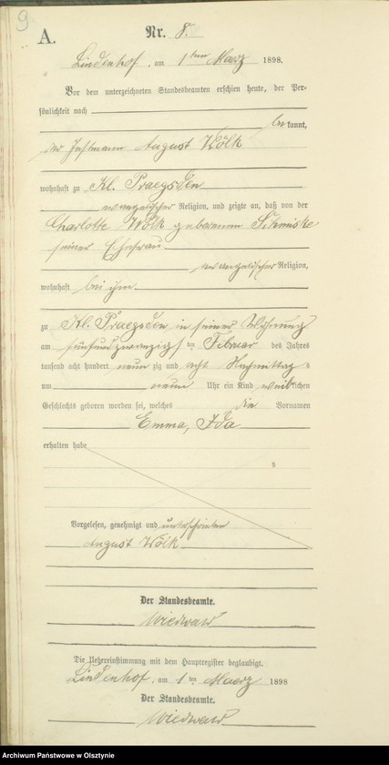 image.from.unit.number "Geburts-Neben-Register Nr 1 - 24 /Fragment księgi/"