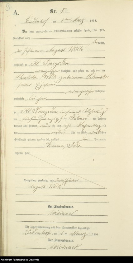 image.from.unit.number "Geburts-Neben-Register Nr 1 - 24 /Fragment księgi/"