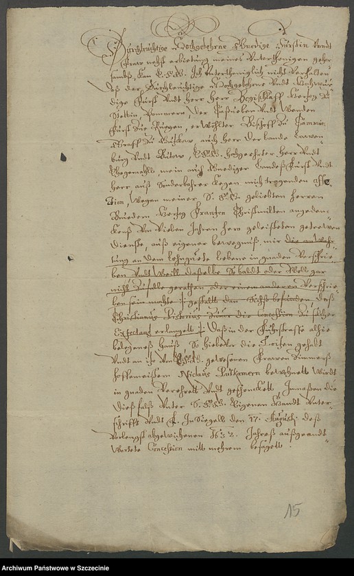 image.from.unit.number "Christoph Ploetze, Mellinscher Jägermeister, wegen des Angefälls auf Lebene und Loitzen-Haus in Stettin."