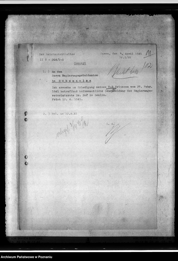 Obraz 16 z jednostki "Anzeigeflichtige Seuchen. Bekämpfung der Tollwut, Maul- und Klauenseuche"