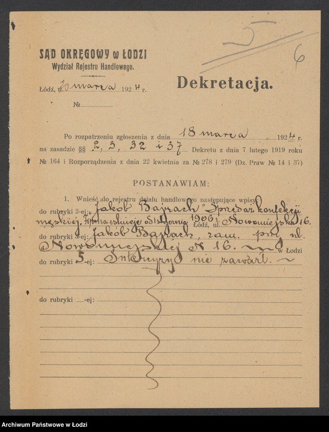 Obraz 8 z jednostki "Jakób Bajrach- sprzedaż konfekcji damskiej i męskiej"