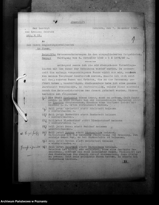 Obraz 5 z jednostki "Ortsnamenänderung - Kreis Schroda (Środa)"