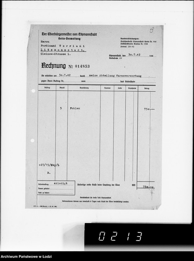 Obraz 13 z jednostki "Pferdeverkauf [oraz artykułów technicznych]"