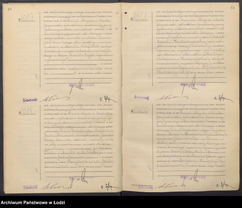 Obraz 8 z jednostki "Akta zgonów od numeru 999 do numeru 1969"