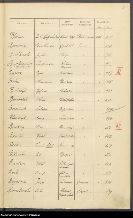 Obraz 10 z jednostki "Spis alfabetyczny małżeństw za 1918"