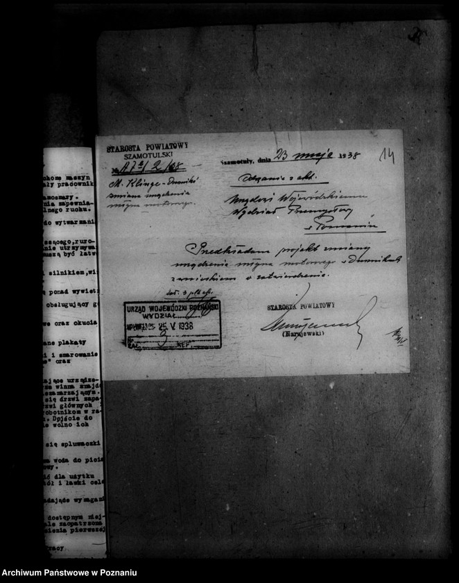 Obraz 18 z jednostki "Zatwierdzenie projektu zmiany zakładu przemysłowego /młyna motorowego/ w Dusznikach powiat szamotulski"