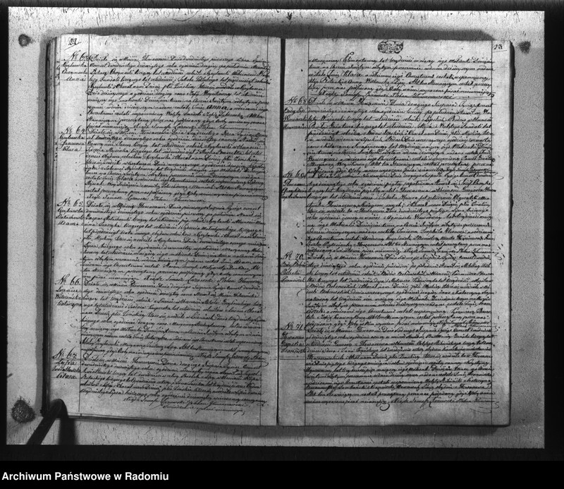 image.from.unit.number "Dupplikat metryk religijno - cywilnych kościoła Głowaczewskiego na Rok Pański 1829"