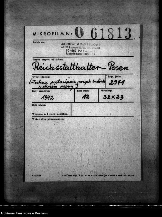 Obraz 2 z jednostki "Zakaz postawienia nowych budowli w okresie wojny"