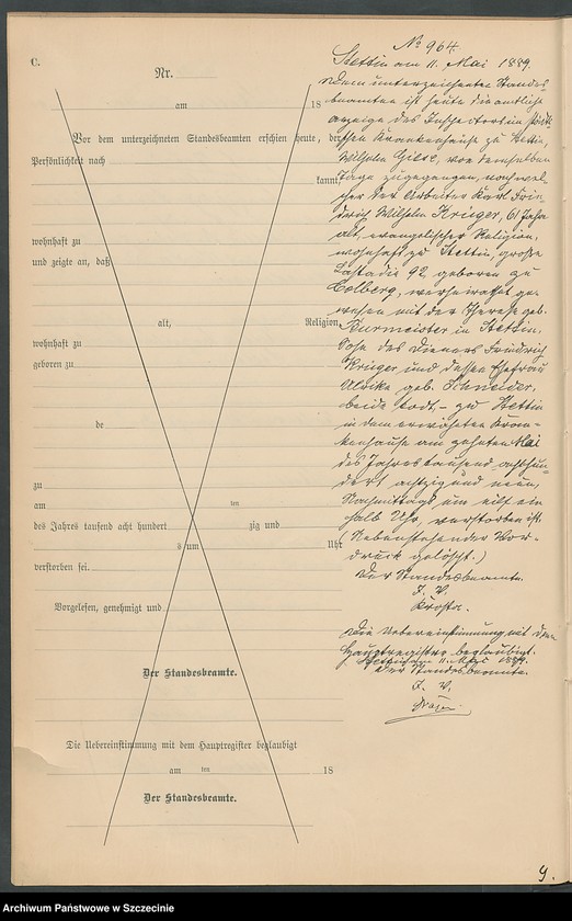 Obraz 11 z jednostki "Sterbe-Register (Neben-Register) Band III"