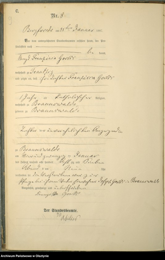 image.from.unit.number "Sterbe-Haupt-Register Nr 1 - 65"