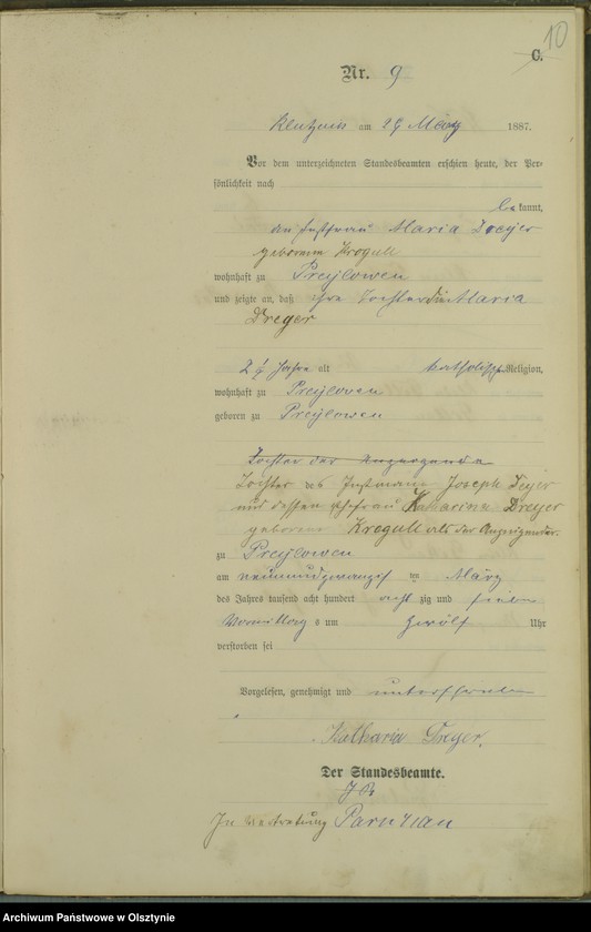 Obraz 12 z jednostki "Sterbe-Haupt-Register Nr 1 - 33"