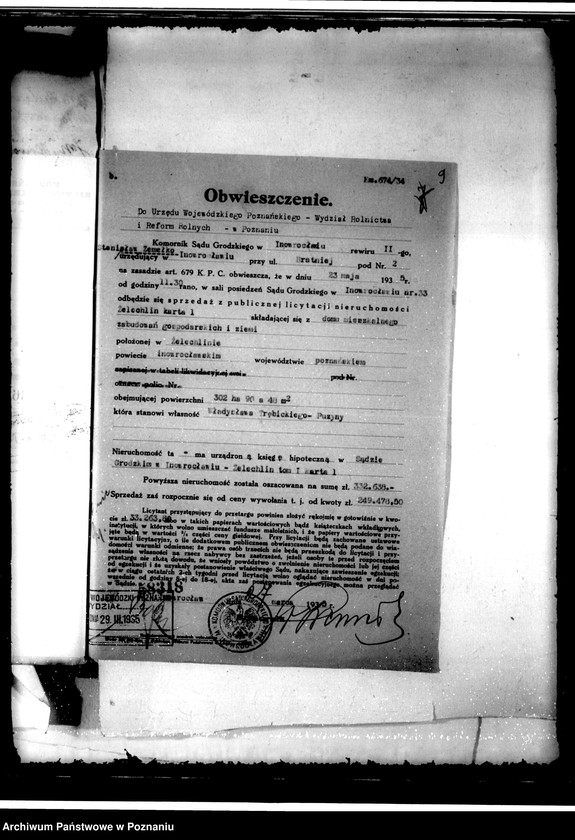 Obraz 13 z jednostki "Uregulowanie w trybie ustawy z dnia 28.III.1953 r. prawa własności rozparcelowanych gruntów majątku Zelechlin"
