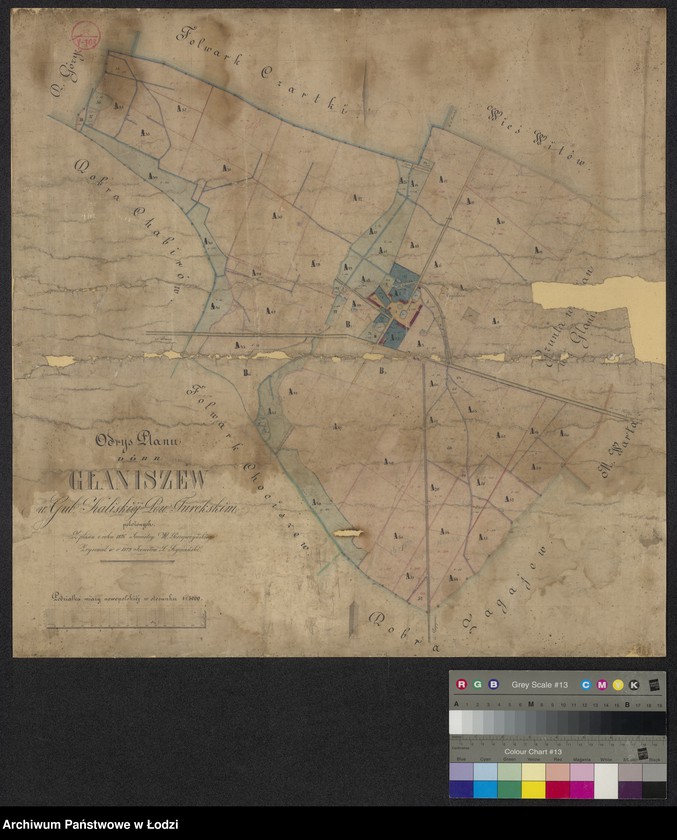 image.from.unit.number "Odrys planu dóbr Głaniszew w guberni kaliskiej powiecie tureckim położonych"