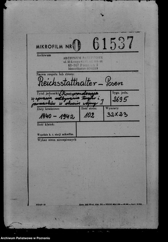 Obraz 2 z jednostki "Korespondencja w sprawie odbywania targów i jarmarków w okresie wojny"