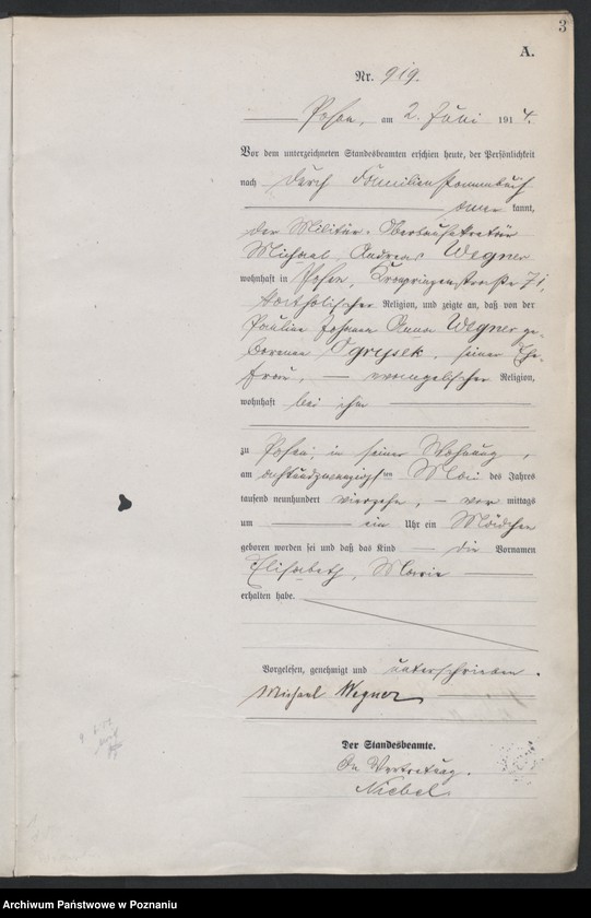 Obraz 5 z jednostki "Księga miejscowa urodzeń tom III[Rejestr główny urodzeń]"