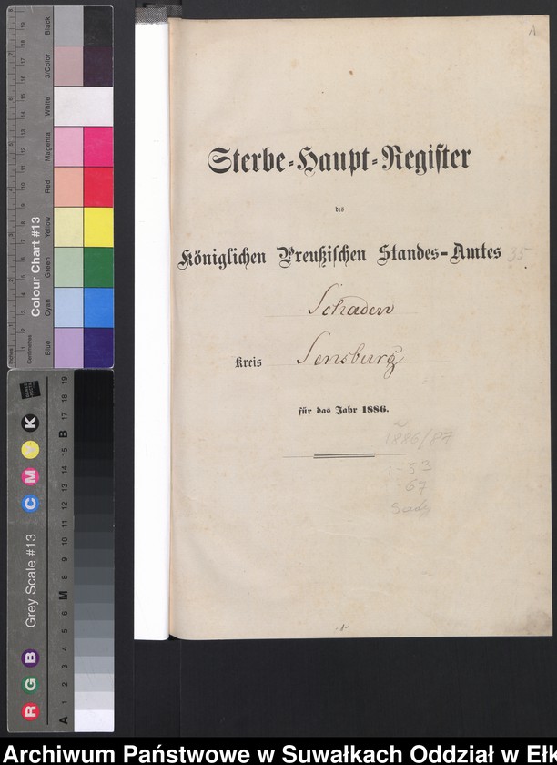 image.from.unit.number "Sterbe-Haupt-Register des Königlich Preussischen Standes-Amtes Schaden Kreis Sensburg"