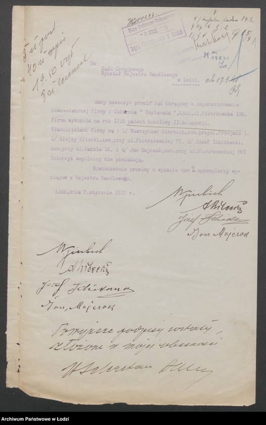 Obraz 3 z jednostki "Cukiernia „Esplanada” wł. Wawrzyniec Gierbich i s-ka"