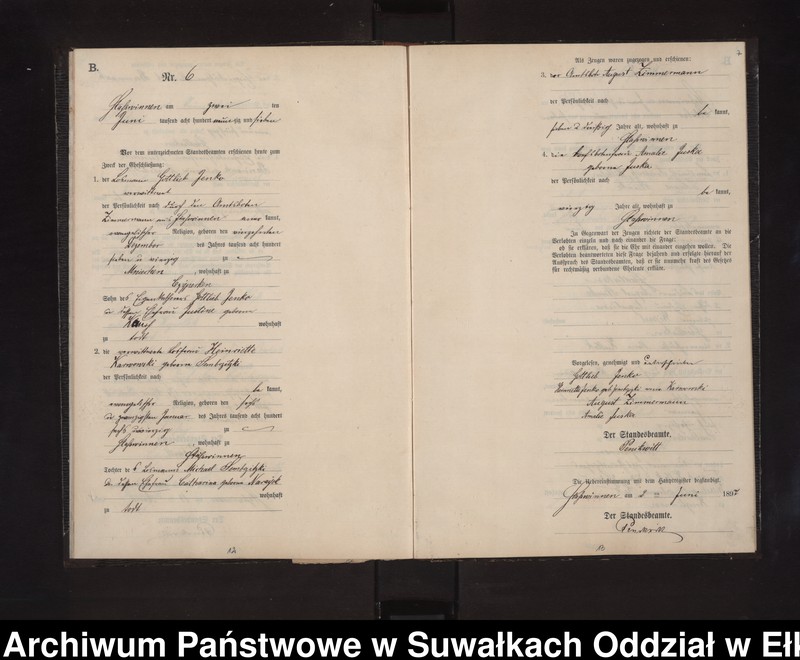 image.from.unit.number "Heiraths-Neben-Register des Preussischen Standes-Amtes Stasswinnen Kreis Lötzen"