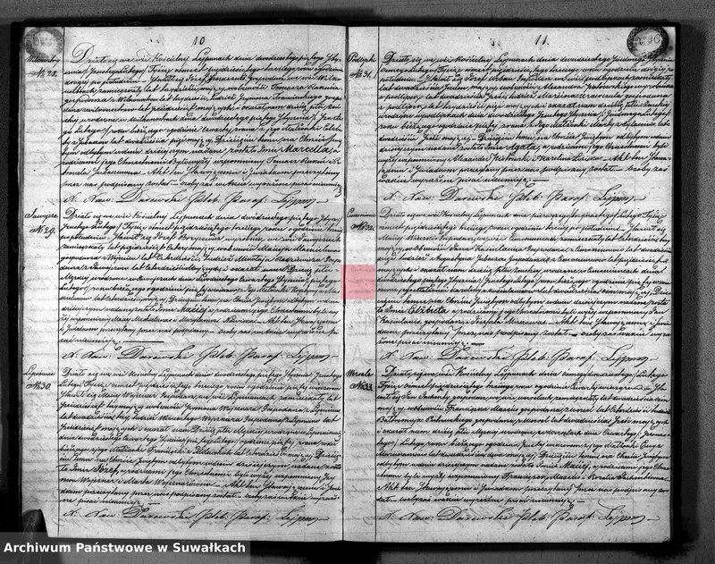 image.from.unit.number "Duplikat aktów urodzenia małżeństw zejscia Parafii Lejpuny R. 1853"