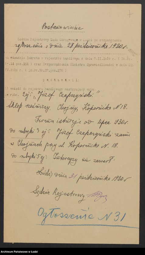 Obraz 9 z jednostki "Józef Czapczyński- sklep rzeźniczy"