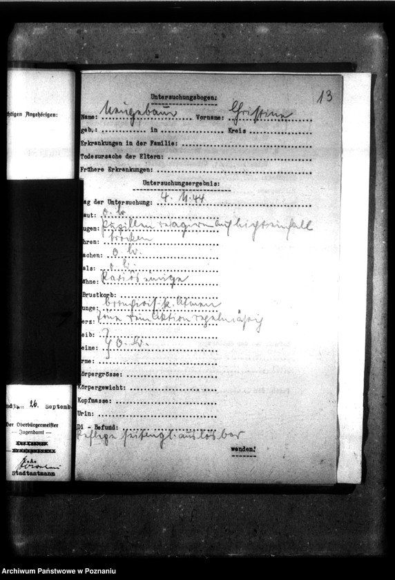 Obraz 17 z jednostki "[Akta personalne wychowanka Christine Neugebauer, ur. 11 V 1934]."