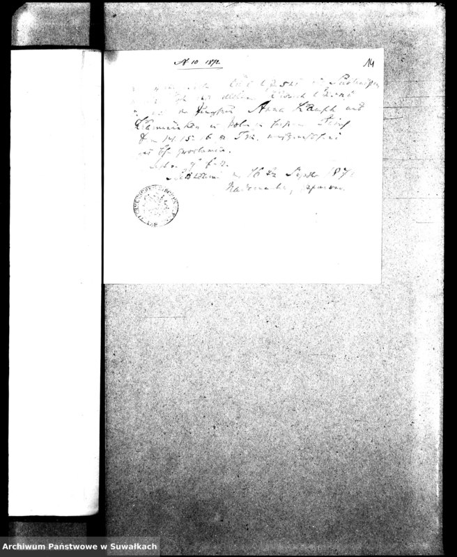 image.from.unit.number "Dokumenty k aktam o brakosočetavšichsja v Evangeličesko-Augsburgskom Vižajnskom Prichode v 1872 godu"