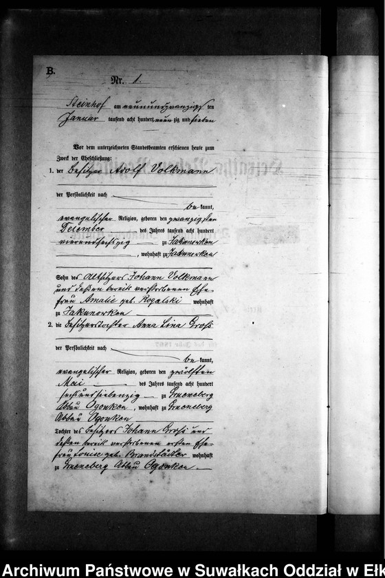 image.from.unit.number "Heiraths-Neben-Register des Preussischen Standes-Amtes Gr. Strengeln Kreis Angerburg"