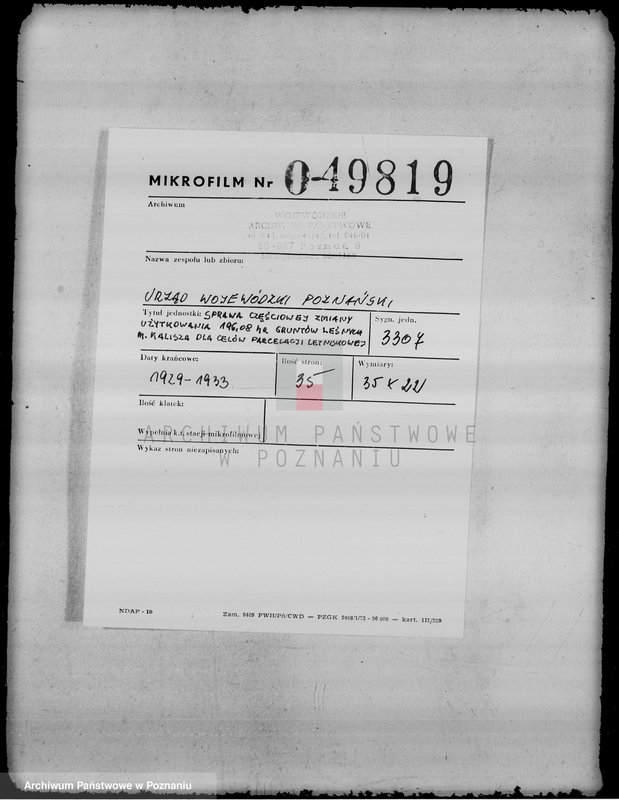 Obraz 2 z jednostki "Sprawa częściowej zmiany użytkowania 196,08 ha gruntów leśnych miasta Kalisza dla celów parcelacji letniskowej"